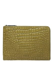 Liebeskind PB Croco, Funda para Ordenador portátil/Tableta para Mujer, Matcha, OneSize (HxBxT 18cm x 25cm x 1cm)