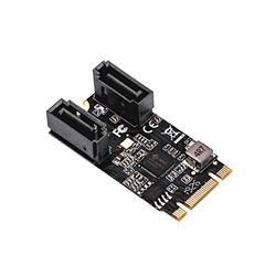 IO Crest M.2 22x42 to SATA III 2 Ports Adapter Card (Jmicro Chipset), Add Two SATA 3.0 Devices to Any M.2 2242 Slot