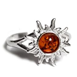 MJ Baltica anello Argento 925 e Ambra Naturale BP050 (Cognac, 17)