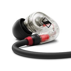 Sennheiser IE 100 PRO CLEAR In-Ear Monitors | Dynamic 10mm Broadband Transducer for Powerful, Precise Monitoring | 1.3M Cable & S/M/L Silcone Adaptors Included | Clear & Black (508941)