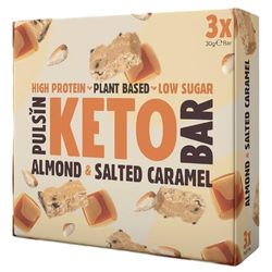 Pulsin - Keto Bars - Multi Almond Salted Caramel - Keto Snacks with Peanuts and 7.6g of Protein per Bar - Healthy Snacks, Chocolate Bars Multipack - 12 x 3 x 30g