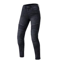 OZONE MOTO Agness II Lady Calças de ganga de mota para mulher | forro de fibra amida | protetores de joelho nível 2, bolsos para protetores de anca e oxis, Slim Fit