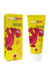 Betadent DENTIFRICIO KIDS för barn 3–6 år smak hallon anti-plack och anti-karies, balanserad dosering av fluorsalter i en koncentration av 430 ppm F - 75 ml