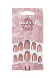 Polished Colour 24 Nails With Glue Oval Velvet Nude