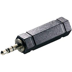 Speaka Professional SP-7869824 - Adaptador de audio (1 conector jack de 3,5 mm, 1 conector hembra de 6,35 mm), color negro