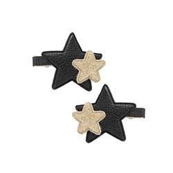 Amira Double Star Clip Set Black Snake/Gold Rush