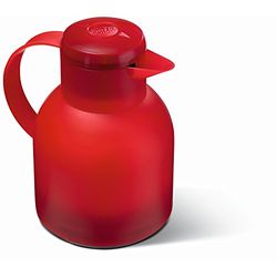 Emsa 504232 Samba Quick Press closure vacuum jug, 1.0 litres, translucent red
