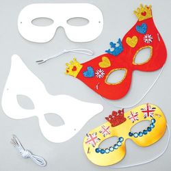 Baker Ross Maskset i vitt, sorterat (12 stycken) – 2 olika mönster – en hit till karneval eller på karnevalfester
