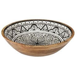 HOME DECO FACTORY, KA0571 - Ensaladera de Madera de Mango Black Dune, diseño Moderno y Elegante, Servir ensaladas y Platos Varios, diámetro 33 cm, Color Negro