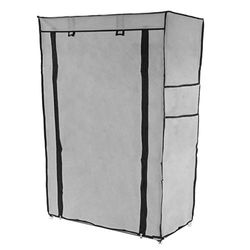 PrimeMatik Armoire à Chaussures en Tissu Amovible 60 x 30 x 93 cm Gris avec Porte Enroulable (DX078) 60 x 30 x 93 cm