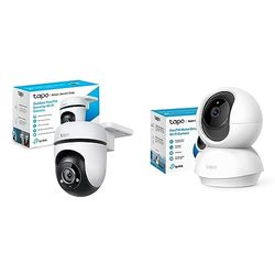 TP-Link Tapo C500 Telecamera WiFi Esterno FHD 1080P, 360° Visuale, Telecamera IP di Sorveglianza & Telecamera Wi-Fi Interno 2K(3MP), Videocamera sorveglianza, Visione Notturna