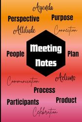 Meeting Notes Journal (orange): 110 Pages - 6 x 9" Hardback