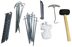 EXPLORER Tent accessoires set 50tlg. Camping Outdoor uitrusting rubber hamer haring nagel grondnagel scheerlijnen