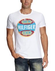 Tommy Jeans herr 1/2-ärm T-shirt, Vit (klassisk vit), L