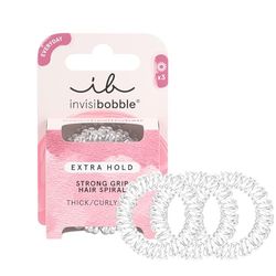invisibobble Extra Hold Hair Bobbles Mini Crystal Clear I Non-Slip 3 x Transparent Hair Bobbles Thick Hair I The Original, Designed in the Heart of Munich