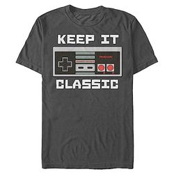 Nintendo Men's Keep It Classic T-Shirt, Charcoal, XL