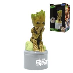 Lexibook Lexibook-NS01GG, Marvel Guardiani della Galassia, Groot Nightlight con Altoparlante per la cameretta dei Bambini, Luce soffusa, a Batteria, Colore Grigio/Marrone, Taglia Unica, NS01GG