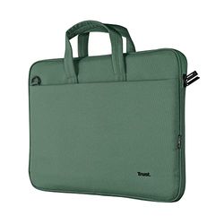 Trust Bologna Sac Mince pour Ordinateur Portable Jusqu'à 16 Pouces, Sacoche Recyclé avec Bandoulière pour Voyage, Affaires, Travail, Collège - Vert