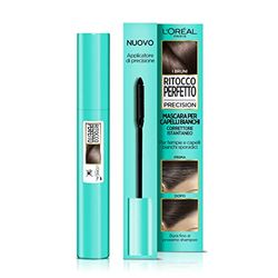 L'Oréal Paris Mascara instantánea instantánea de retoque perfecto Precision, ideal para cabellos blancos y raíces y templos, no manchas, 2 marrones