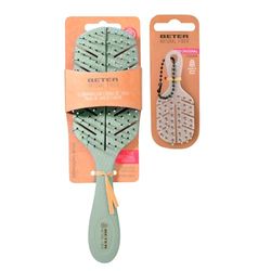 Beter - Natural Fiber Skeleton Anti-Pull Hairbrush + Charm Mini, Detangling, Anti-Tangle and Anti-Breakage, Eco-friendly
