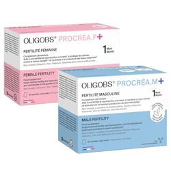 Pack Fertilité Couple - Pour Votre Projet Bébé à Deux - Oligobs® Procréa.F+ & Procréa.M+ - Complément Alimentaire Fertilité Homme & Femme - Zinc, Sélénium, B9-2 x 30 Sachets - Laboratoire CCD