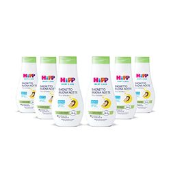 HiPP Baby Care kąpiel na dobranoc, płyn do kąpieli dla dzieci, relaksuje i wspomaga odpoczynek, do skóry wrażliwej, z ekstraktem z drzewa sandałowego, 6 butelek po 350 ml