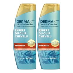 DermaXPro by Head & Shoulders Revitalise Shampoing Antipelliculaire 2x250ml à la Caféine et Complexe de Céramides, Hydrate le Cuir Chevelu Sec et les Cheveux Fins, Aide à Renforcer la Barrière Cutanée