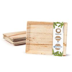 GREENBOX Palmware Gastro dienblad, palmblad, milieuvriendelijk, stabiel, decoratief, serveerschaal, taartplaat, wegwerpborden, feestservies, decoratief dienblad, 32,5 x 27 cm