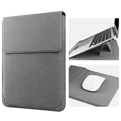 HoYiXi 14 Pouce Housse pour Laptop Cuir Pochette Case Compatible avec MacBook Pro 14 2021/ASUS Vivobook 14/HP Pavilion X360/Lenovo IdeaPad 14/Dell Lenovo HP ASUS Acer Huawei Matebook 14'' PC, Gris