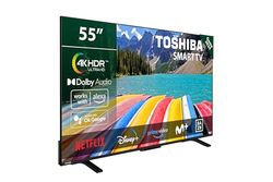 TOSHIBA 55UV2363DG Smart TV 4K UHD de 55", sin Marcos, con HDR10, Dolby Audio, Compatible con Asistente de Voz Alexa y Google, Bluetooth