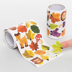 Baker Ross FE631 herfst sticker rollen - pak van 600, kinder stickers ideaal voor knutselprojecten en ideaal voor het maken van kaarten