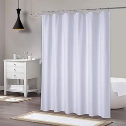 Auton Home Farmhouse Cortinas de Ducha Decorativas de Tela baño, 180 x 246 cm, Color Blanco