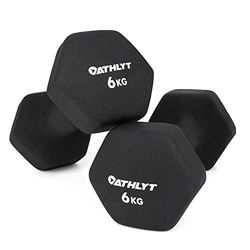 Athlyt - Neopreen haltergewichten, 2 x 6 kg, zwart