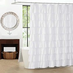 WestWeir Tenda da doccia con ganci per bagno, 182,9 x 182,9 cm, in microfibra, 72 x 72 L, colore: bianco