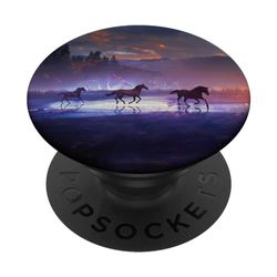 Caballos Corriendo En La Salvaje Diseño Abstracto Obra PopSockets PopGrip Intercambiable