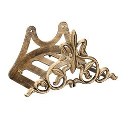 Relaxdays Soporte Manguera de Pared, Hierro Fundido, Diseño Antiguo, Cuelgamangueras Jardín, 16 x 29 x 14 cm, Bronce