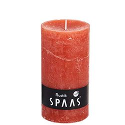 Spaas Arancio Zenzero 8 Candele rustiche Non profumate 70, 60 Ore, Cera di paraffina, D 70 mm x H 130 mm