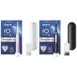 Oral-B iO 4N Brosse À Dents Électrique Lavande connectée Bluetooth, 1 Brossette, 1 Étui De Voyage & iO 4N Brosse À Dents Électrique Noire connectée Bluetooth, 1 Brossette, 1 Étui De Voyage