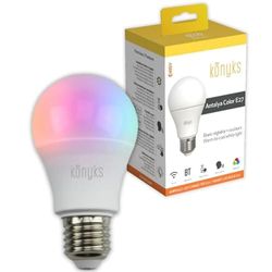 Bombillas conectadas Konyks Antalya COLOR E27 - LED WiFi + Bluetooth, 1055 lúmenes, colores + blanco ajustable, compatible con Alexa o Google Home, Rutines sencillas.