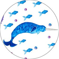 Bonateks, Tappetino per mouse rotondo con stampa digitale, base antiscivolo, per ufficio e casa, diametro: 22 cm