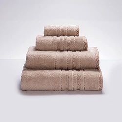 Sancarlos LOGNA Bath Towel, 100% Cotton, Tan, Size 100 x 150 cm