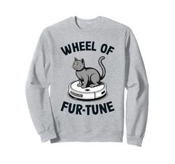 Wheel Of Fur-Tune Robot Vacuum Cleaner Funny Cat Sweatshirt