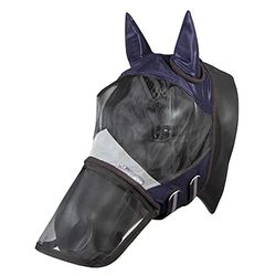 Pfiff 102947 Fly Protection Masque Anti-Mouches avec Protection UV, Protection nasale, Bleu Poney