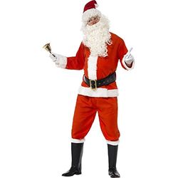Smiffys, Heren Santa kostuum, jas, broek, riem, muts, handschoenen en overlaarzen, maat: L, 34585