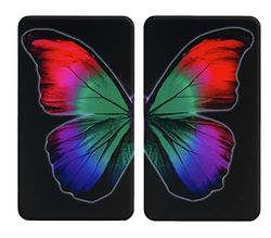 Maximex Cubierta de cocina Universal Butterfly by Night, Vidrio endurecido, 30 x 1.8-5.5 x 52 cm, Multicolor
