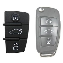 Reserverubber met 3 toetsen voor autosleutels, zwart, voor Audi A1, A3, A4, A5, A6, A8, S4, S5, Q5, Q7, sleutelbehuizing met logo