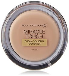 Max Factor Miracle Touch, Fondotinta Coprente con Acido Ialuronico, 047 Vanilla, 12 ml