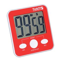 TickiT 92077 Jumbo Timer - Red - Digital Timer with Large Display Stand and Magnet for Mounting