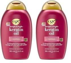 OGX Après-Shampoing à l'Huile de Keratine pour Réparer Les Pointes Fourchues, 385 ml (Lot de 2)