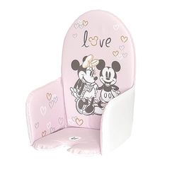 keeeper Minnie kussen voor kinderstoel, universeel voor hoge stoelen, met klittenbandsluiting, Lena, roze (pastelroze)